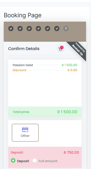 Confirm Booking Ddetails